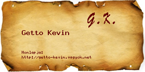 Getto Kevin névjegykártya