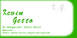 kevin getto business card